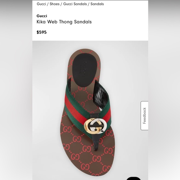 Gucci Shoes Gucci Kika Thongs Sandals Brown Pattern Poshmark